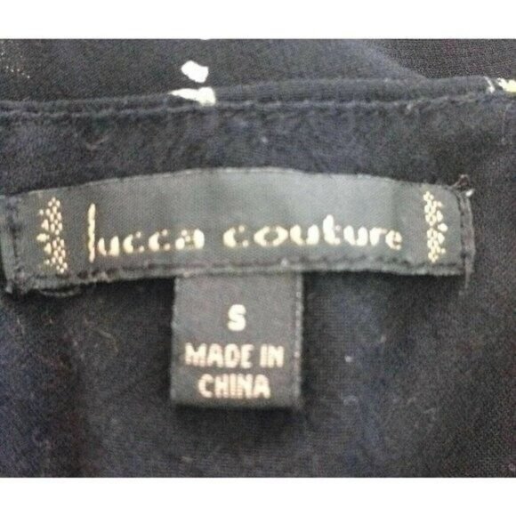 Womens Lucca Couture Black Yellow Flower Sz S Boho Chic 3/4 Sleeve Flowy Dress S - Picture 5 of 6